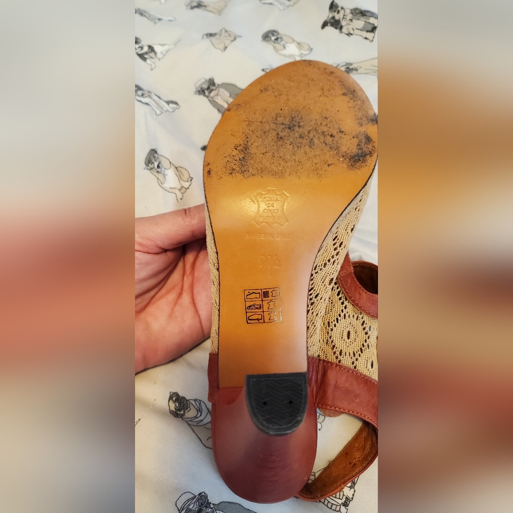 Re-mix Classic Vintage Ginger Leather Lace Spectator Heels 9.5 GUC - Picture 10 of 12